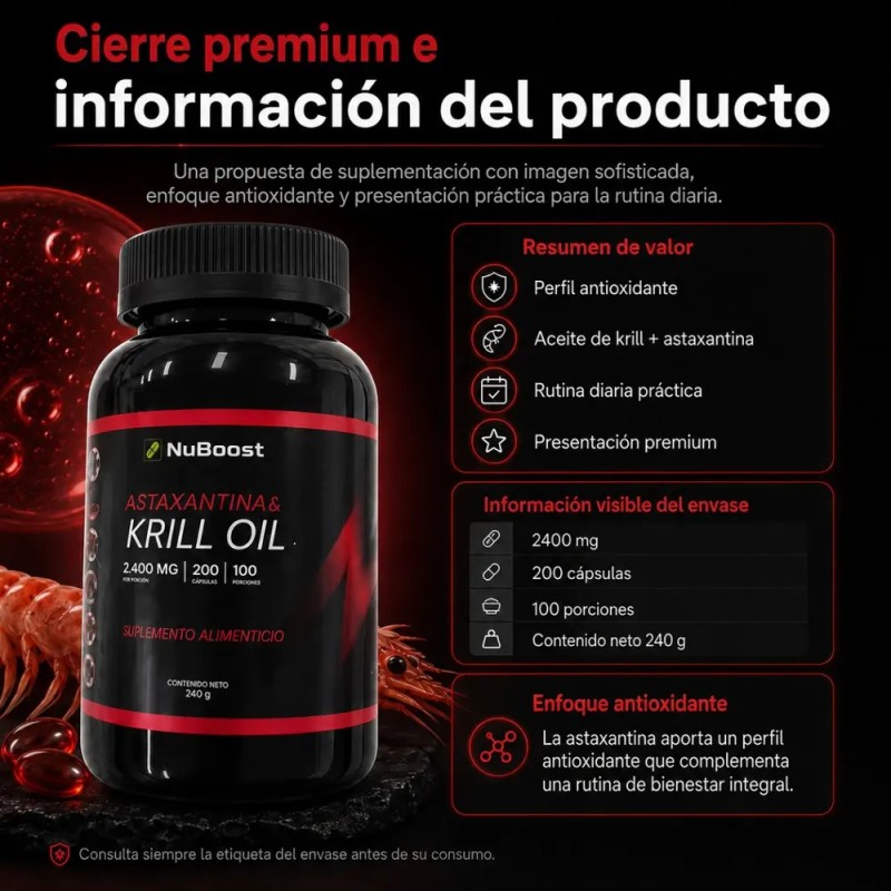Aceite De Krill 200 Cápsulas Omega 3 Apoyo Nutricional