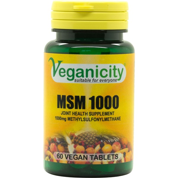 Veganicity MSM 1000mg : High Strength Joint Nutrient : 60