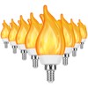 OHLGT Upgrade E12 Flame Bulbs 8 Pack, 3 Mode LED