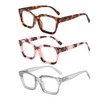 3 Pack Readers for Women Oprah Style Square Reading Glasses