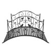 119*67*71cm Black Iron Courtyard Bridge with Bird Pattern Arched Handrail