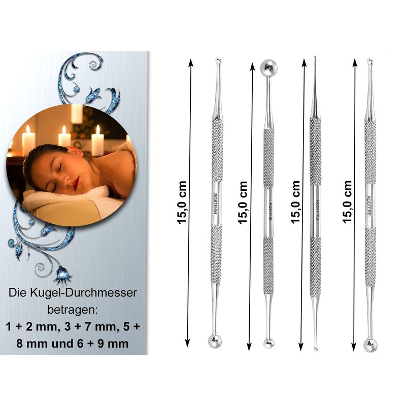 4er Set Akupressurstifte 1/2-3/7-5/8-6/9 mm Narbenstick Massage Akupunktur-Stift