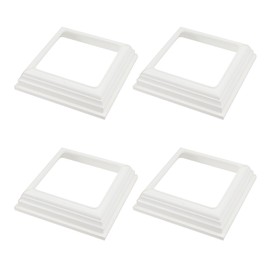 Wealrit 4 x 4 Inch White Split Style Vinyl Post Skirt Vinyl Fence Post Skirt Post Sleeve for Porch Stair Rails(4 Pack)