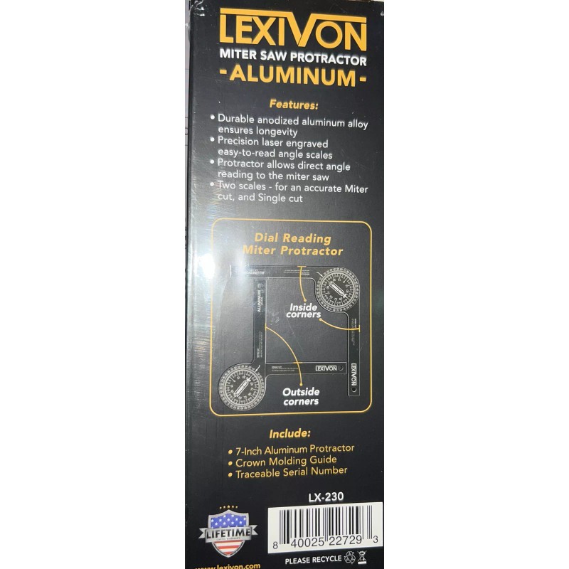 Finder LEXIVON Aluminum Miter Saw Protractor 7-Inch Rust Proof Angle