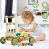 Beright 12-in-1 Wooden Baby Walker, Toddler Activity Center Toys, Wooden