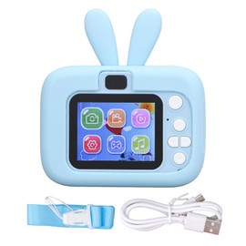 Kids Camera Digital 20MP Child Selfie Toy Toddler Christmas Birthday Gift Rabbit Shape 2in Blue