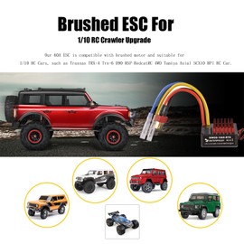 9IMOD 1060 Brushed ESC XT60-Plug, 60A Brushed RC ESC, 2-3S Electronic Speed Controller Waterproof ESC with Switch Mode BEC for 1/10 RC Cars/Boats/Tanks for 540/550/380/370 Motors