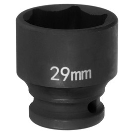 HARFINGTON 6 Point Impact Socket 29mm Metric Socket 1/2" Square Drive 1.65" (42mm) Long Phosphated Cr-Mo Steel Spindle Axle Hex Nut Sockets, Black