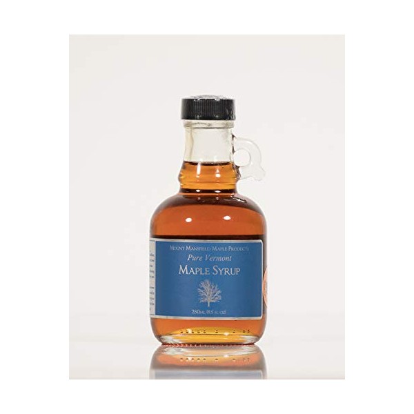Mansfield Maple Pure Vermont Maple Syrup Golden Delicate (Vermont Fancy), 250ml Glass Bottle