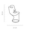 COZYMONDO Moderne Deko-Figur: Single-Line-Face-Art | Schwarze Deko Statue im minimalistischen