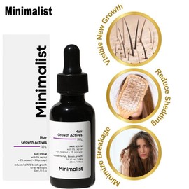 Minimalist 18% Hair Growth Serum with Redensyl - Grow thicker, fuller, stronger hair, reduce breakage and shedding, easy application for women and men