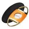 Cgaplus Cigar Cutter Stainless Steel Double Blade Guillotine with Leather