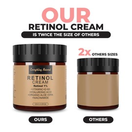 Everything Natural Retinol Cream - Premium Moisturizer for face - Large - 120ml/4.2fl.OZ - Infused with Hyaluronic Acid, Vitamin C Serum, Vitamin E, and Niacinamide
