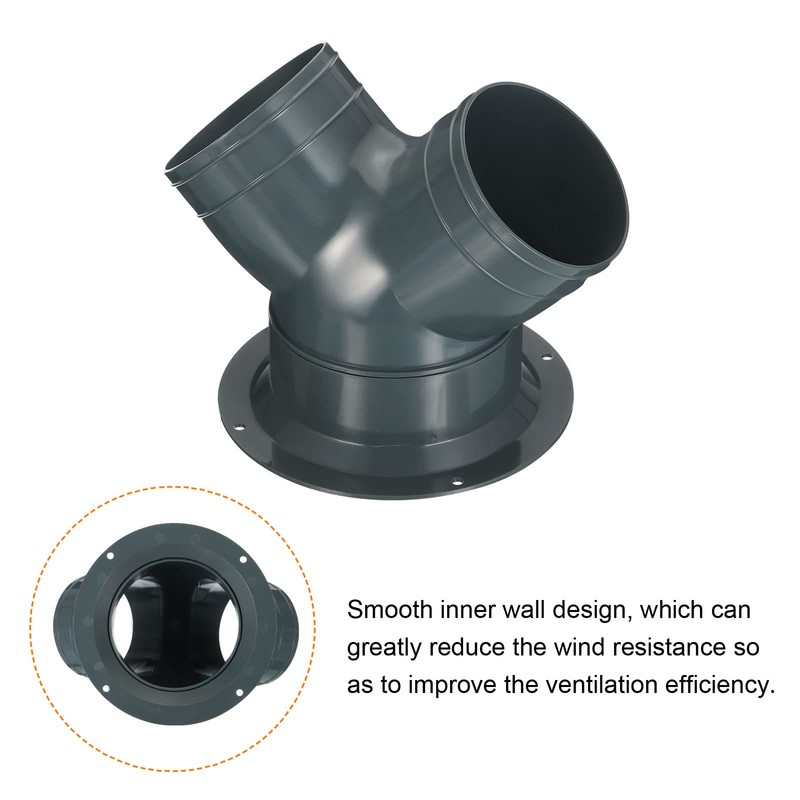 PATIKIL 3 Way Duct Splitter, 3"x3"x4" Y Reducer Connector Air