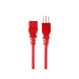 Monoprice Power Cord - 3 Feet - Red, NEMA 5-15P to IEC 60320 C13, 14AWG, 15A/1875W, 125V, 3-Prong, for PCs, Monitors, Scanners, and Printers