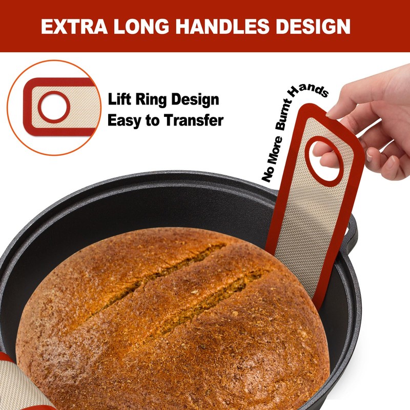 Silicone Bread Sling Oval and Round - Non-Stick & Easy