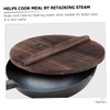 LABRIMP High-class Carbonized Wok Pot Cover Kitchen Wok Lid Wood