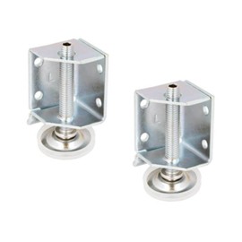 Gedotec Adjustable furniture feet made of solid steel, 1 piece base foot, left, feet for furniture in silver, corner foot for 90°, base height adjustable, diameter: 32.5 mm, upholstered furniture,