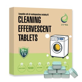 DEYBA Efficient Washing Machine Cleaner Tablets for HE Front Loader & Top Load Washer– Instant Foaming, Deep Cleaning, Odor Removal & Eco-Friendly, 24 Tablets- Year's Supply!