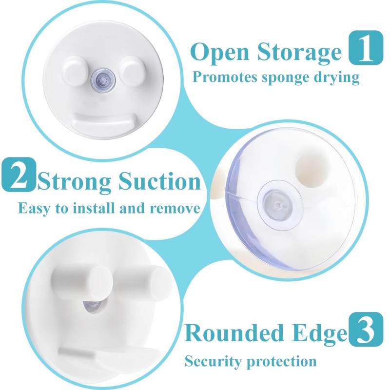 Scrub Sponge Holder Funny Smiley Face Sponge Storage Holder Suction