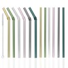 FBAJOJO coloured glass straws, 6 straight straws, 6 curved straws,