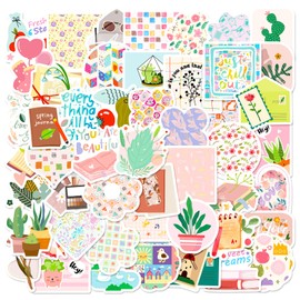 50Pcs Water Bottle Stickers Laptop Stickers Waterproof Vinyl Sticker Bulk Variety for Luggage Computer Skateboard Bicycle Skate Bike for for Kids Teens Girls (BP-T1744)