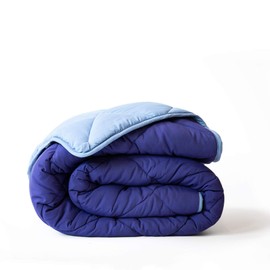 ViscoSoft Down Alternative Comforter Twin/Twin XL Size - Premium Extra Long Super Soft Reversible Microfiber Light Blue/Navy Duvet Cover Insert