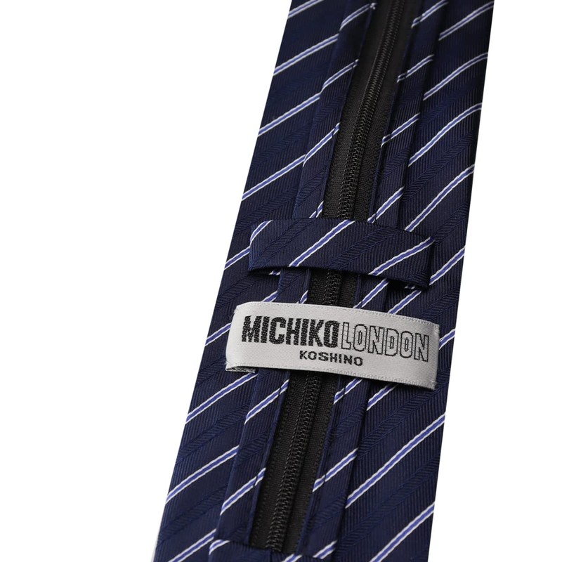 Michiko Korondon MKZP-27-A One-Touch Necktie Brand, Striped Pattern, Gift, Stylish,