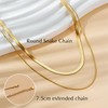 prgislew Herringbone Necklace for Women/Dainty Gold Necklace,14k Gold Plated SnakeGold