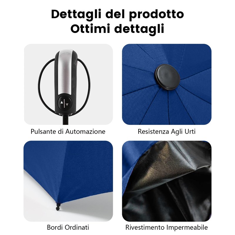 HW CASA Windproof Folding Umbrella with 10 Bones Auto Open