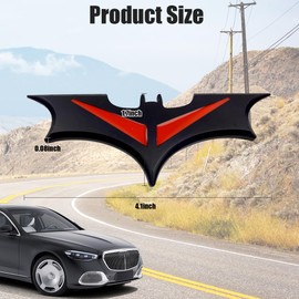 Pincuttee 2PC 3D Metal Sticker for Car,New Bat Emblems for Car Motocycle,Bat Stickers,Car Exterior Decal and Sticker,Bumper Sticker for Car/SUV/Truck(Black&Red,2PC)