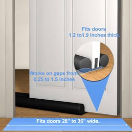 2 Pack Upgrade Door Draft Stopper,Under Door Sweep for Bottom of Door,Weather Stripping Door Seal,Noise Stopper,Garage Window Blocker Noise Cold Air Insulation,Draft Guard