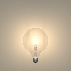 ledscom.de E27 LED Globe Filament Light G125 (12.5 cm Head Diameter), 6W = 60W, Warm White (2,700K), 800 lm, for Indoor and Outdoor Use