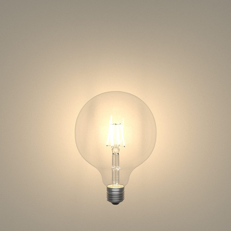 ledscom.de E27 LED Globe Filament Light G125 (12.5 cm Head