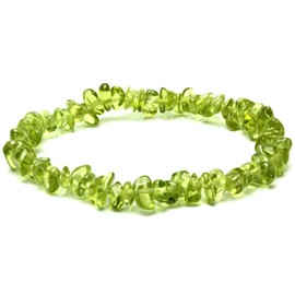 Happy Bomb Peridot Bracelet, Natural Cut, August, Birthstone, Natural Stone, Power Stone, Rubber Stone