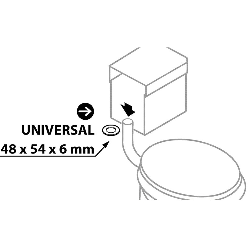 Sanitop-Wingenroth Cistern Gasket Set, 2 Piece Set, Gasket Assortment, Rubber