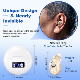 K&FCOPTEE Rechargeable Hearing Aids for Seniors Invisible in-Ear Digital Sound Amplifier