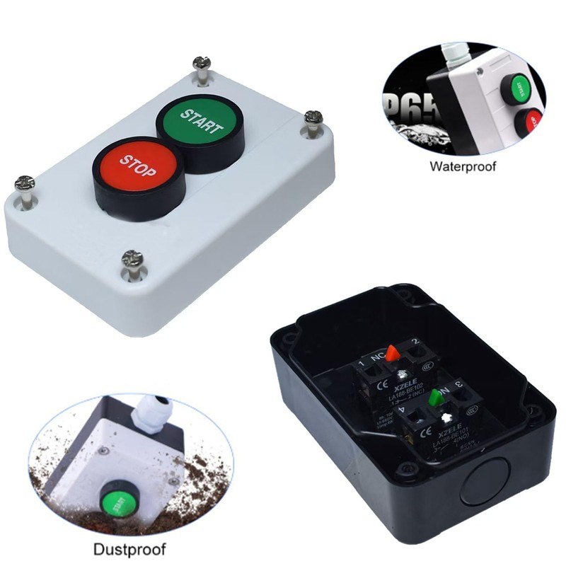 Start/Stop Box Momentary Red Green Sign NO NC Push Button
