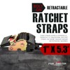 Porotmotor 4 Pack Bolt-On Retractable Ratchet Straps (1" x5.3'), Self