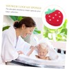 KOMBIUDA 4 Pcs Cute Strawberry Shaped Bath Sponges Fun Bath