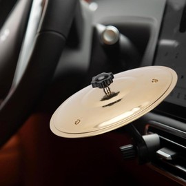 WALFRONT Car Vent Crash Cymbal Funny Musical Instruments Gadget Cars Symbol Drum Mini Drum for Vehicles (Gold)