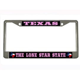 Texas The Lone Star State Design Heavy Duty Metal Car License Plate Frame Auto Tag Holder
