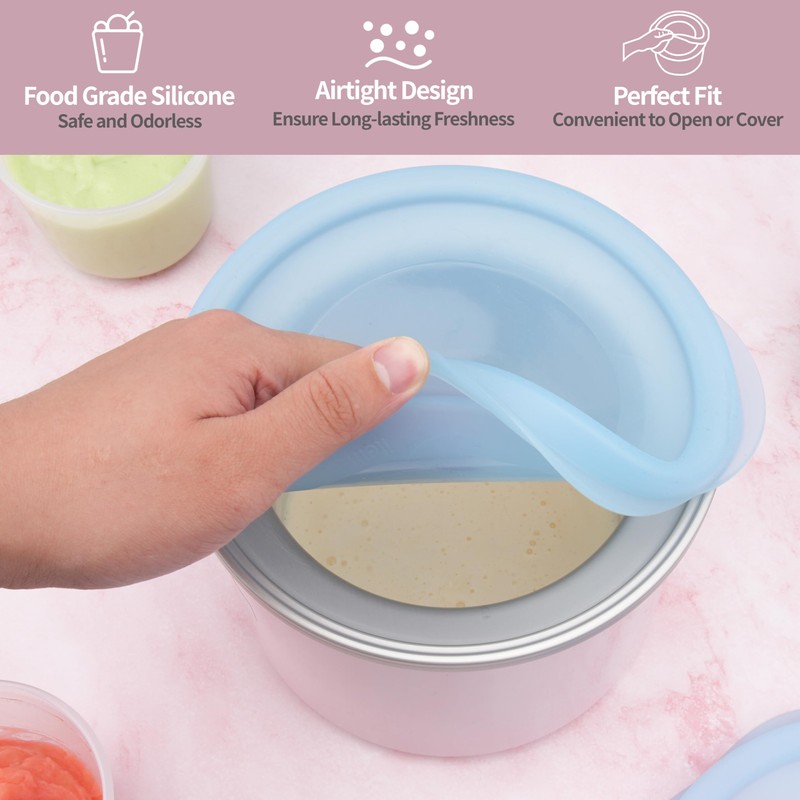 Silicone Lids for Cuisinart 1-1/2-Quart Freezer Bowl, 2 Pack Reusable