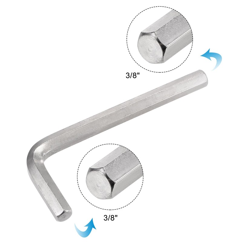 uxcell 3/8" Hex Key Wrench, L Shaped CR-V Repairing Tool