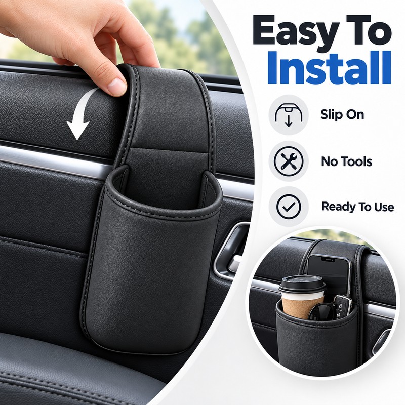 Car Door Cup Holder for Drinks and Small Essentials –