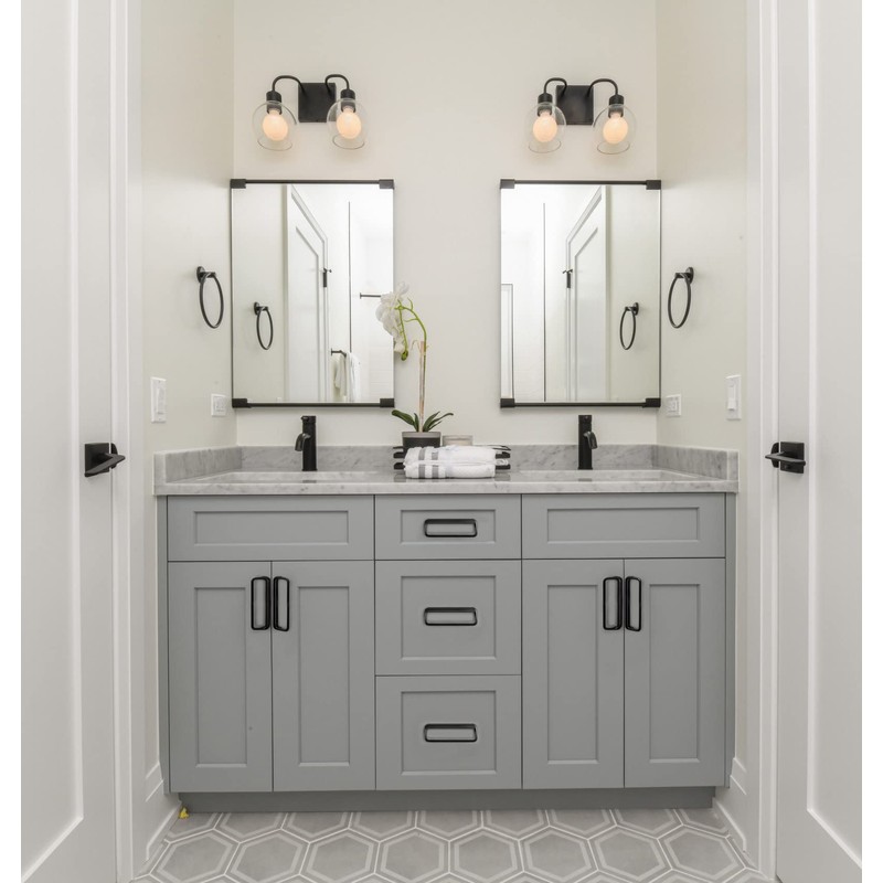 Goo-Ki Matt Black Cabinet Pulls with Hole Center 5''(128mm),Modern Zinc