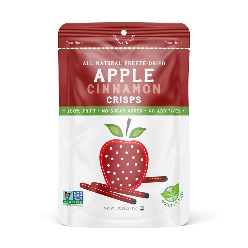 Nature's Turn Freeze-Dried Fruit Snacks, Apple Cinnamon Crisps, Pack of