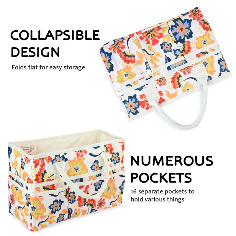 qianshan Craft Organizer Tote Bag with Multiple Pockets, Large Art