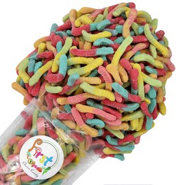 FirstChoiceCandy Gummy Crawlers Candy (Sour Bright Neon Worms, 2 Pound)