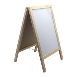 BangQiao Wooden Freestanding A Frame Non Magnetic Chalkboard and Magnetic Dry Erase White Board Display Sign, Double Sided Tabletop Message Board for Home, Office and Counter